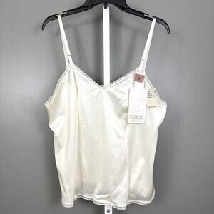 Vintage Honors Intimates Camisole 42 Antron III Nylon Cream Lace NWT NOS Cami